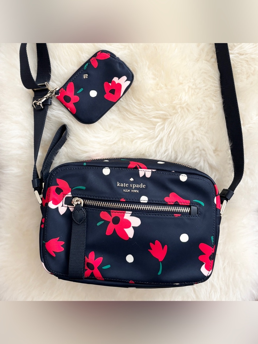 Kate Spade Chelsea Whimsy Floral Camera Bag Crossbody with Coin Pouch